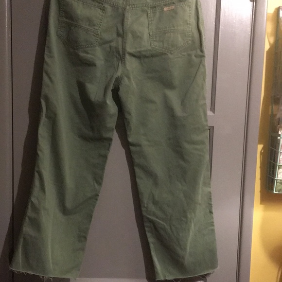 RL Vintage CARGO RALPH LAUREN WIDE LEG Army Green PANTS Raw Hem Size 12 - Picture 9 of 14